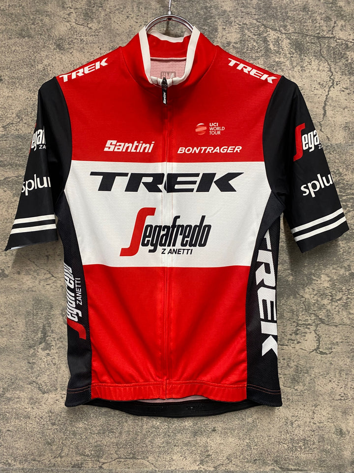 JT579 サンティーニ Santini 半袖 サイクルジャージ 赤 白 XS TREK Segafredo