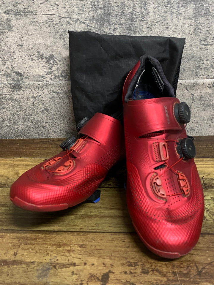 KI937 シマノ SHIMANO S-PHYER SHRC902M ビンディングシューズ 赤 EU43