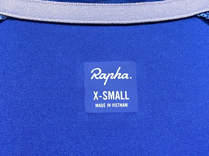 JT178 ラファ Rapha PRO TEAM LONG SLEEVE TRAINING JERSEY 長袖 サイクルジャージ 青 XS ※ほつれ,スレ