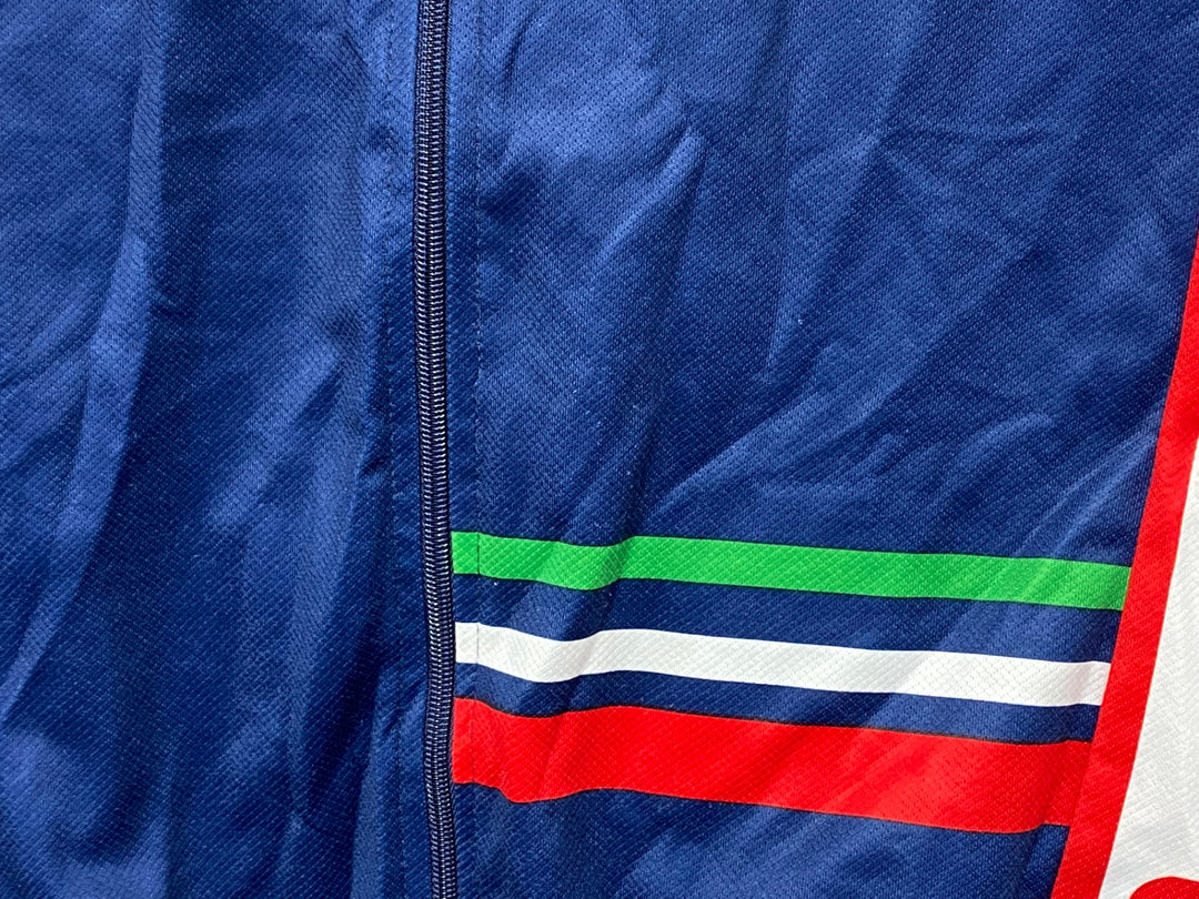 KF186 サンティーニ Santini 長袖 サイクルジャージ ネイビー M 裏起毛 DE ROSA FLAMINIA