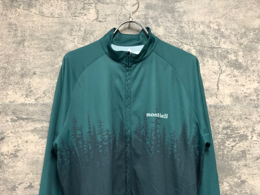 KK355 モンベル mont-bell 長袖 サイクルジャージ 緑 XL