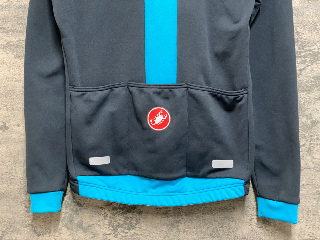 JO285 カステリ CASTELLI 長袖サイクルジャージ 灰色 S 裏起毛