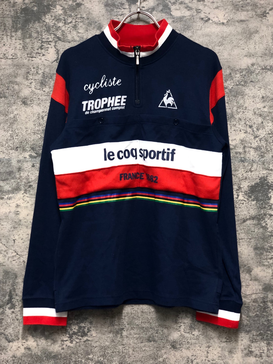 KJ360 ルコックスポルティフ le coq sportif 長袖 サイクルジャージ 紺 L