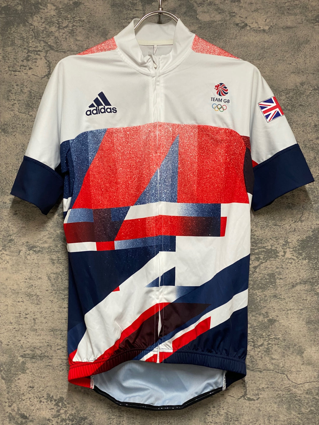 KG333 アディダス adidas 半袖 サイクルジャージ 白 赤 紺 S GREAT BRITAIN