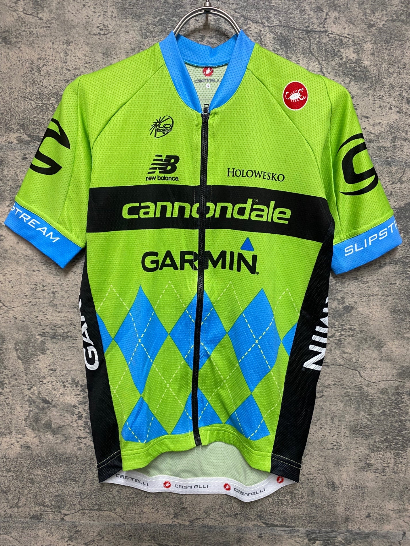 JS447 カステリ CASTELLI 半袖 サイクルジャージ 緑 S CANNONDALE