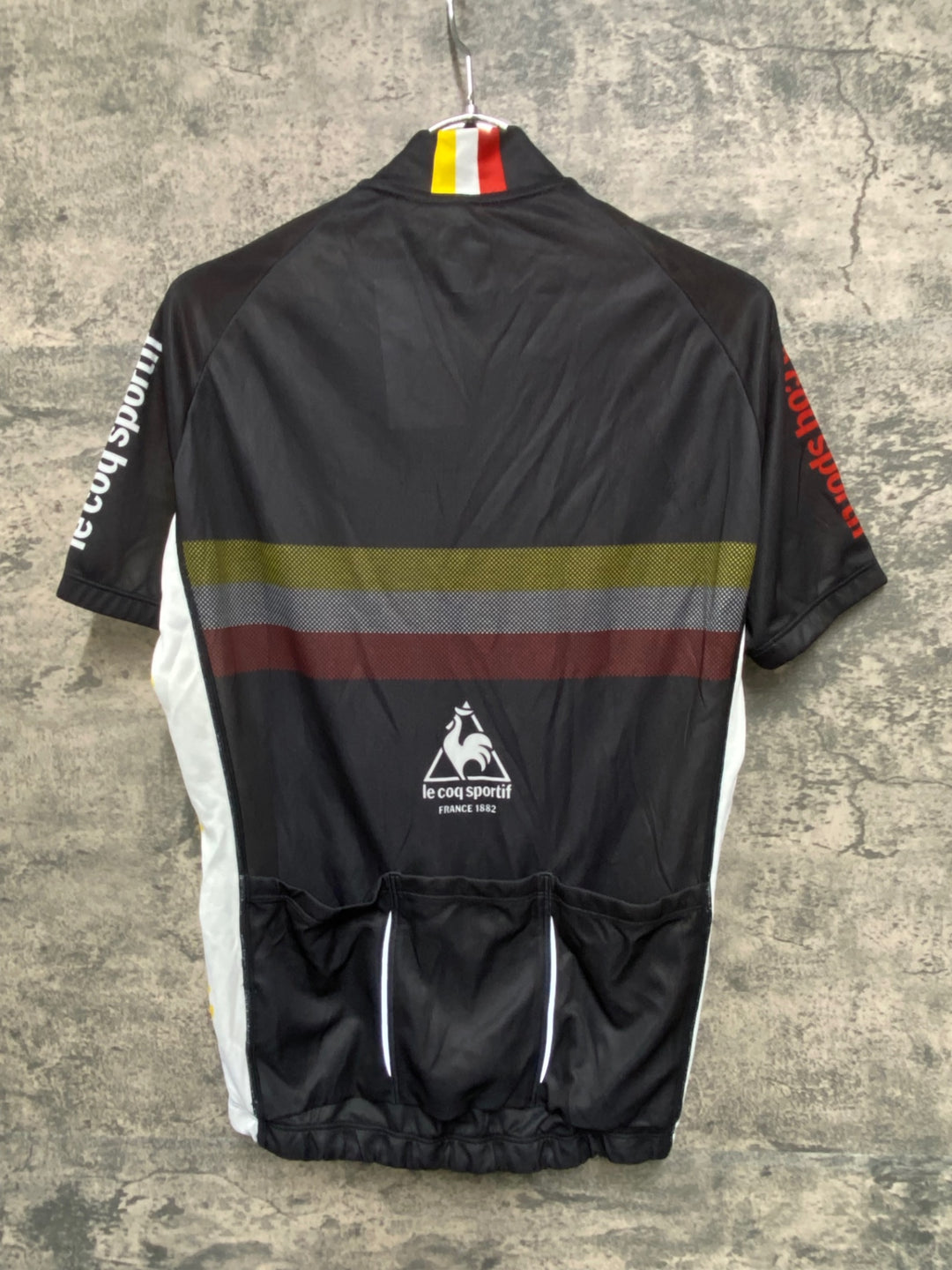 JI951 ルコックスポルティフ le coq sportif 半袖 サイクルジャージ 黒 白 M