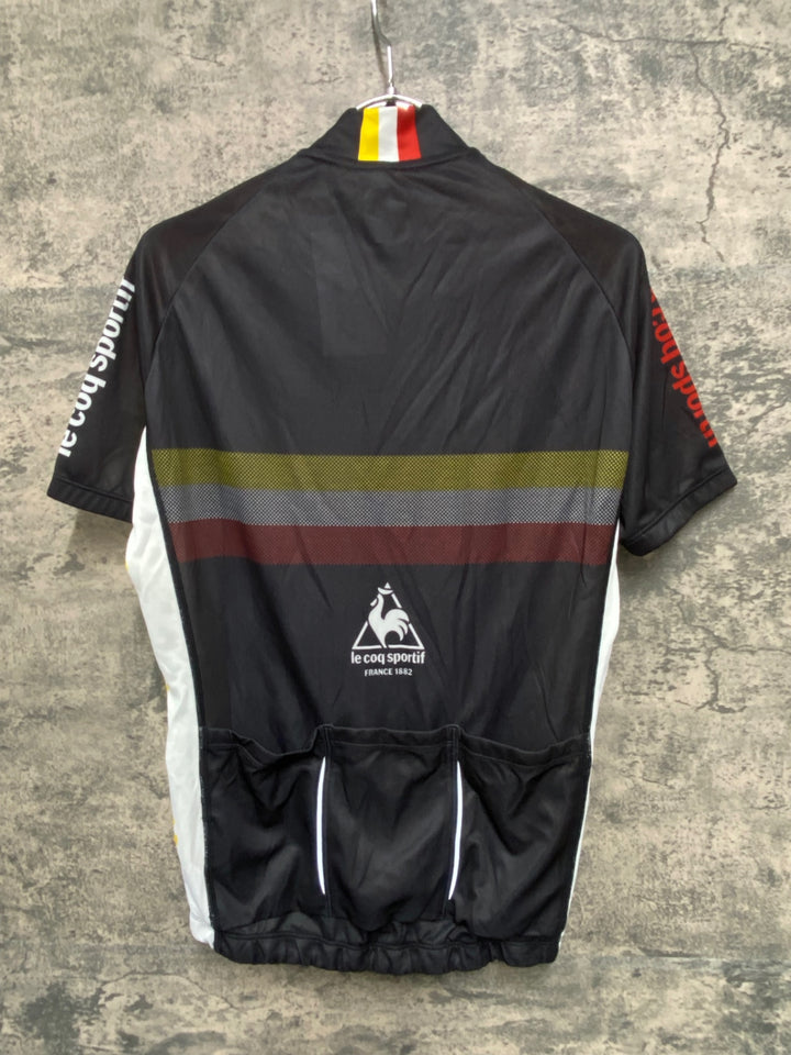 JI951 ルコックスポルティフ le coq sportif 半袖 サイクルジャージ 黒 白 M