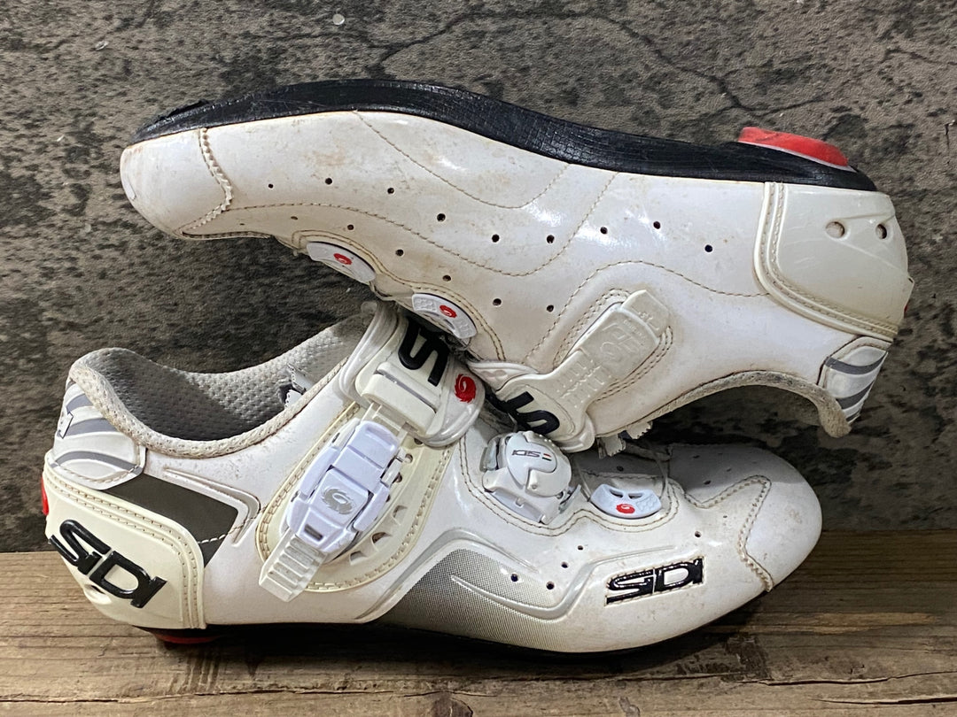 KH566 シディ SIDI WIRE VENT CARBON ビンディングシューズ 3穴 白 EU40 ※かかとソール減り