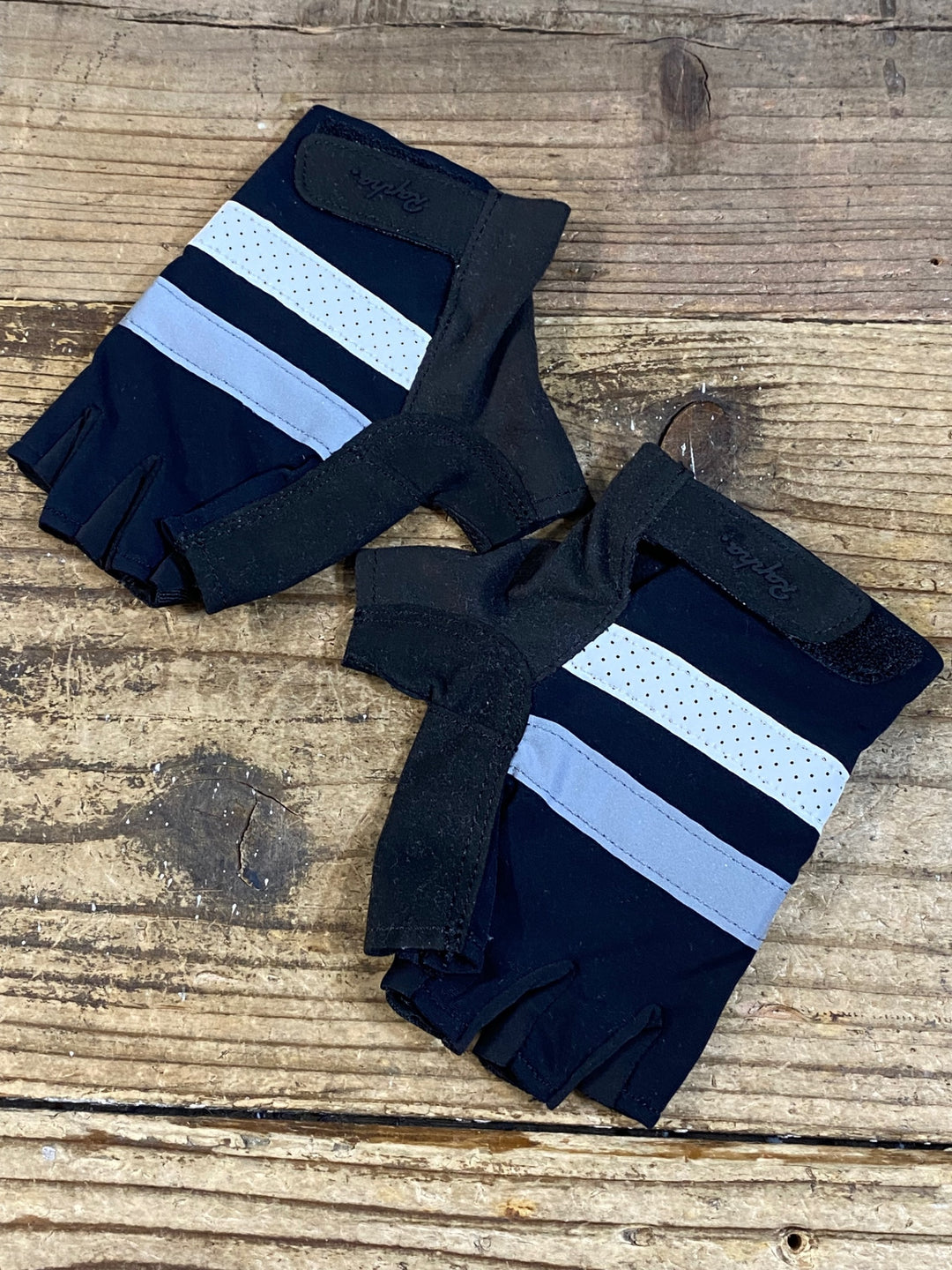 KH475 ラファ RAPHA BREVET MITTS 指抜き グローブ S 黒紺