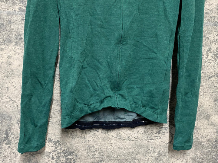 KD438 dhb 長袖 サイクルジャージ 緑 S 裏起毛