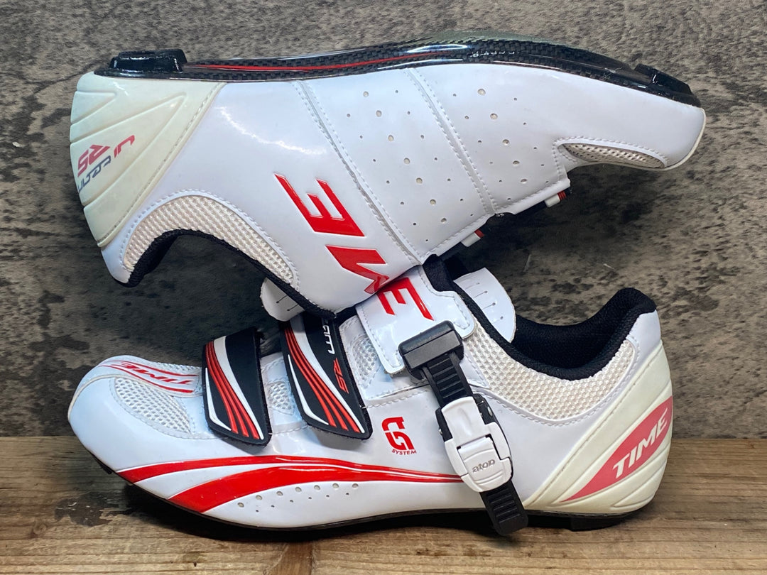 JR517 タイム TIME ULTEAM RS CARBON ビンディングシューズ 白 EU41.5