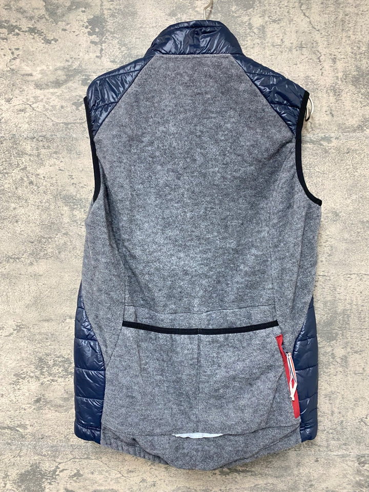 JY615 カフェドシクリステ CAFE DU CYCLISTE Albertine Gilet Men ジレ サイクルベスト 紺 グレー L ダウン 中綿 フリース