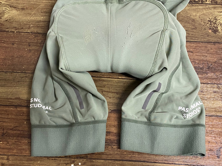 JY495 パスノーマルスタジオ PAS NORMAL STUDIOS Essential Thermal Bibs ビブショーツ オリーブ S 裏起毛 ※パットアタリ