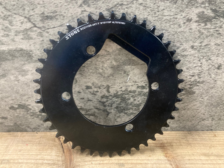 KN014 ストーン STONE ナローワイド チェーンリング 黒 44T PCD110