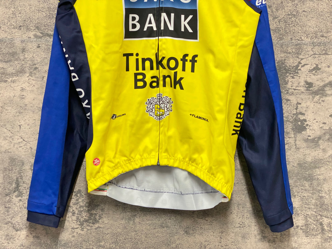KJ810 スポーツフル sportful 長袖 サイクルジャケット 黃 紺 L 裏起毛 SAXO BANK WINDSTOPPER
