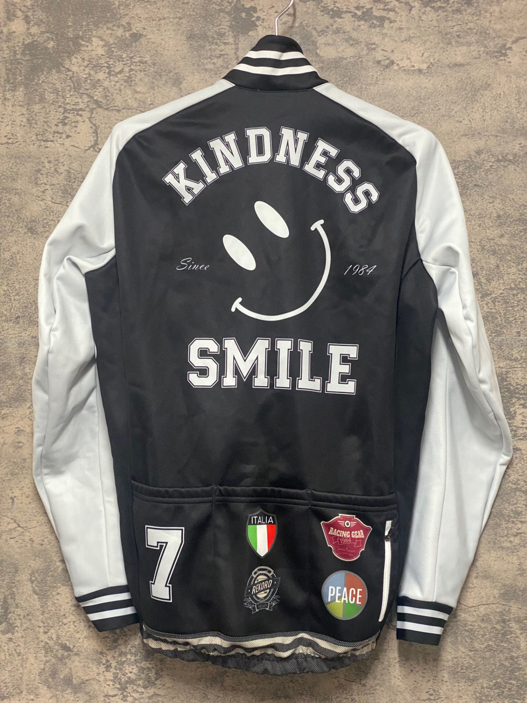 KD953 ジェッセージ GSG 長袖 サイクルジャケット 黒 白 M 裏起毛