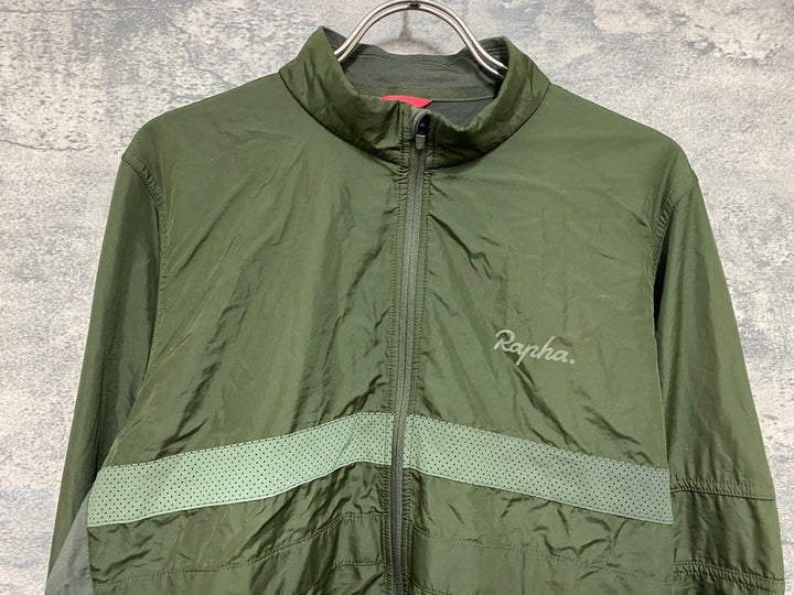 JP267 ラファ Rapha LONG SLEEVE BREVET WINDBLOCK JERSEY 長袖 サイクルジャージ カーキ XL