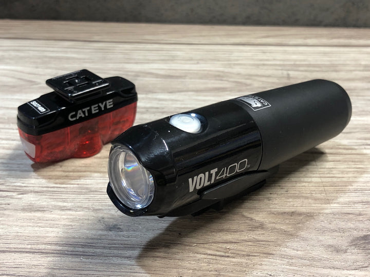 JX849 キャットアイ CATEYE VOLT400 RAPID MINI 前後ライトセット 点灯確認済