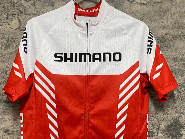 KF178 シマノ SHIMANO 半袖 サイクルジャージ 白 赤 L