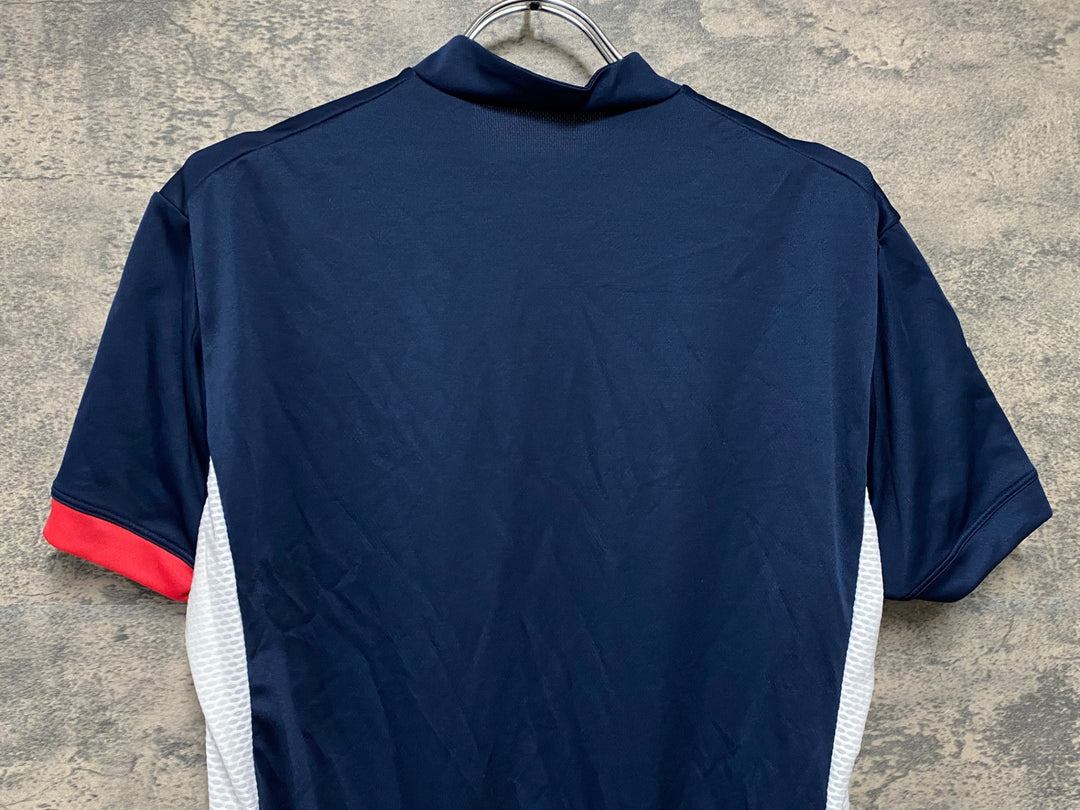 KC847 ルコックスポルティフ le coq sportif 半袖 サイクルジャージ 紺 L