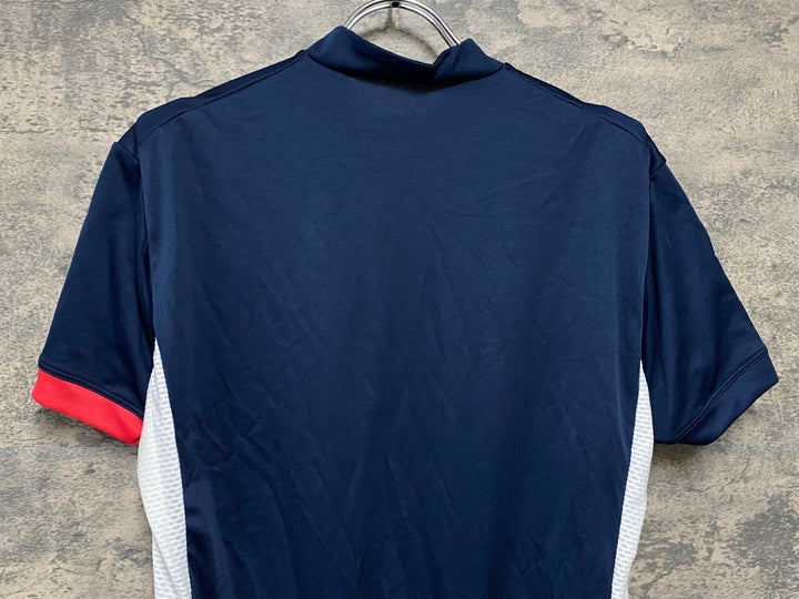 KC847 ルコックスポルティフ le coq sportif 半袖 サイクルジャージ 紺 L