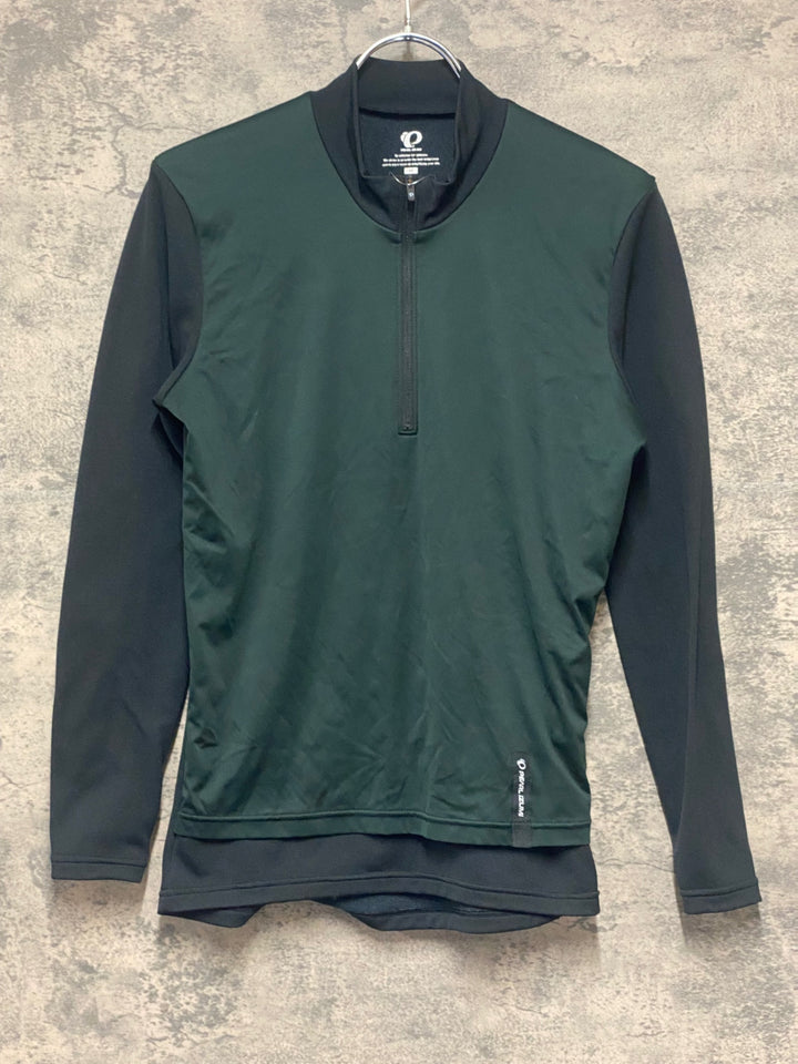 KQ637 パールイズミ PEARL iZUMi 長袖 ベースレイヤー 黒 深緑 M ハーフジップ