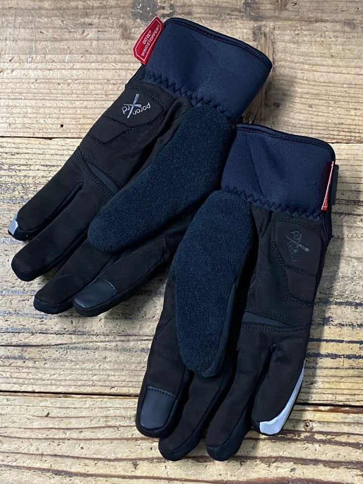 JZ189 シマノ SHIMANO GORE WINDSTOPPER 長指 サイクルグローブ 黒 S