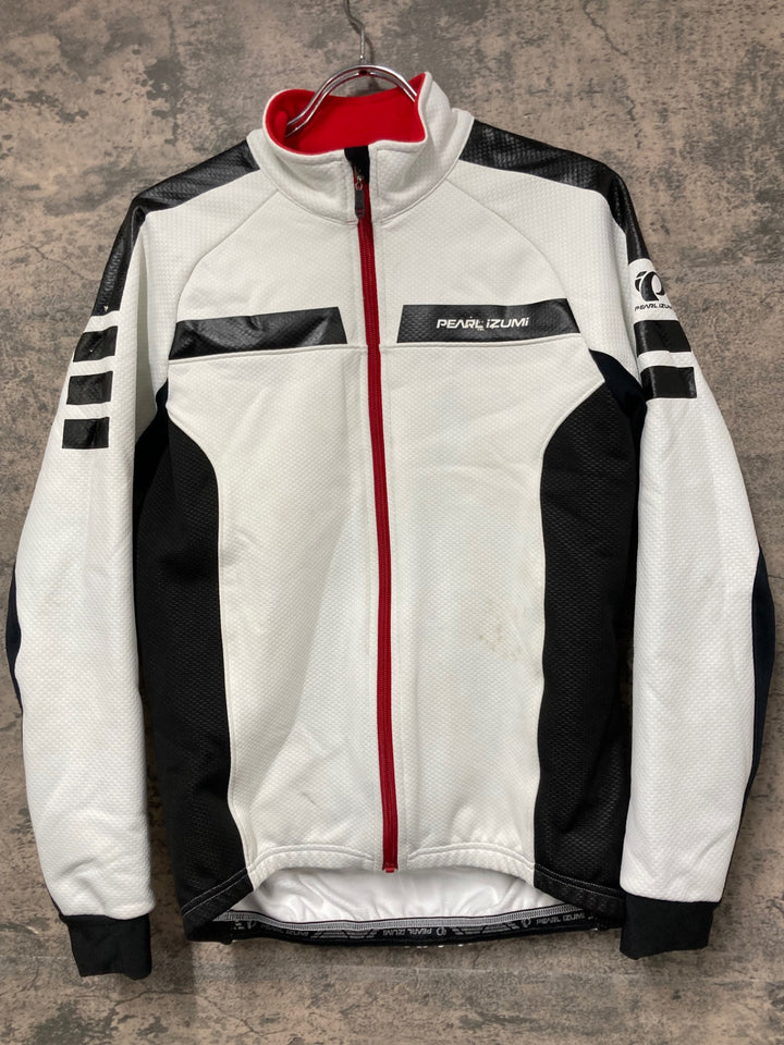 KC599 パールイズミ PEARL iZUMi 長袖 サイクルジャケット 白黒 M べたつき WINDBREAK