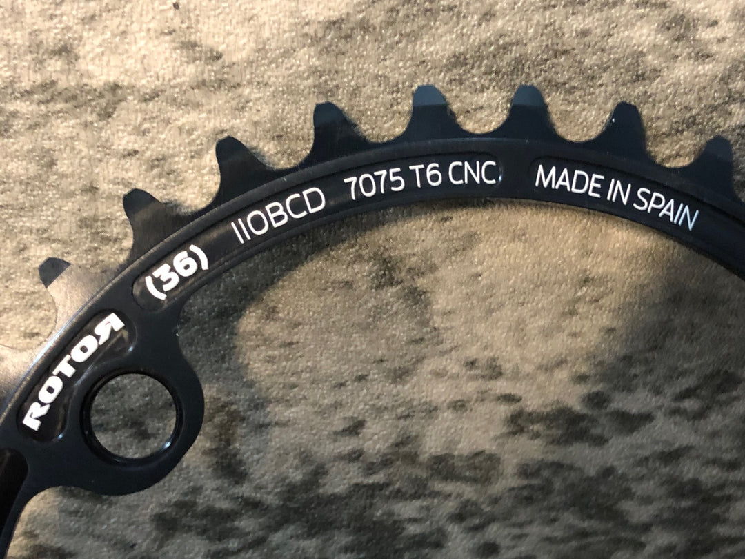 JT544 ローター ROTOR AERO ROUND RING チェーンリングセット 黒 52/36T BCD110