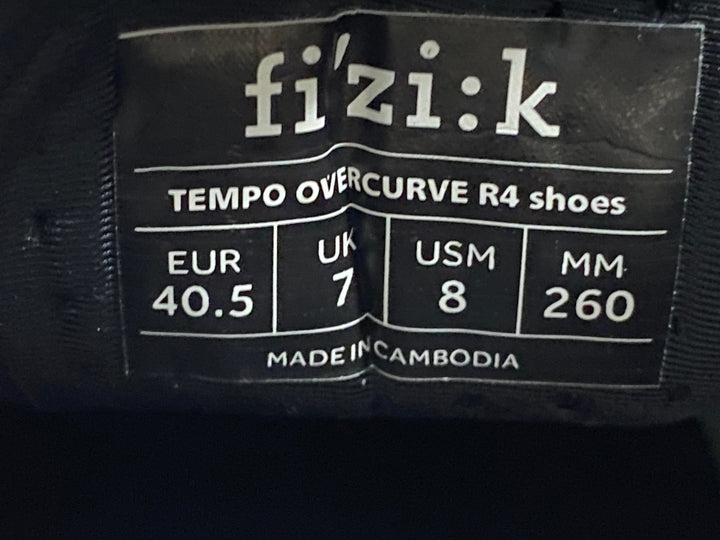 KK388 フィジーク fizik TEMPO OVERCURVE R4 SHOES ビンディングシューズ 3穴 グレー EU40 1/2