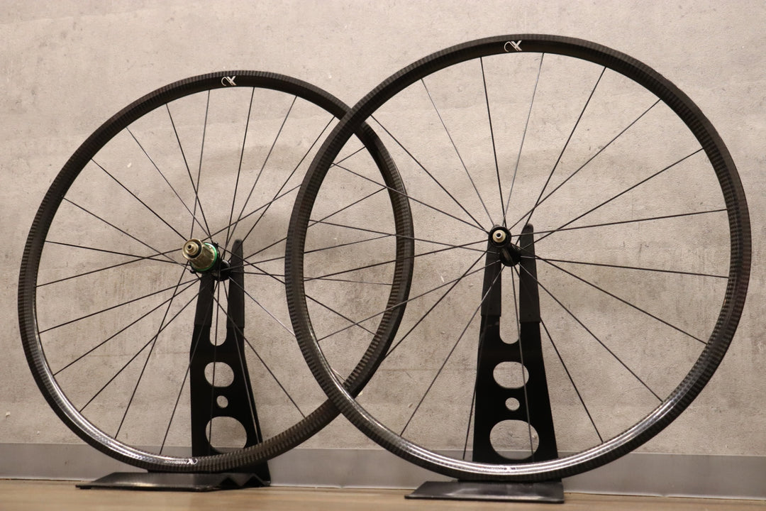 【前後セット約790g】 AX-ライトネス AX-LIGHTNESS ウルトラ ULTRA 25T カーボン チューブラー ホイールセット シマノ12/11S 【さいたま浦和店】