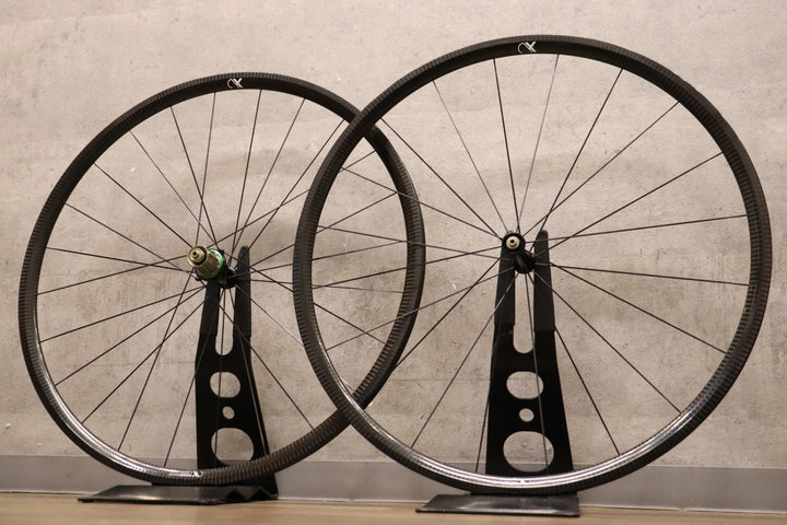 【前後セット約790g】 AX-ライトネス AX-LIGHTNESS ウルトラ ULTRA 25T カーボン チューブラー ホイールセット シマノ12/11S 【さいたま浦和店】