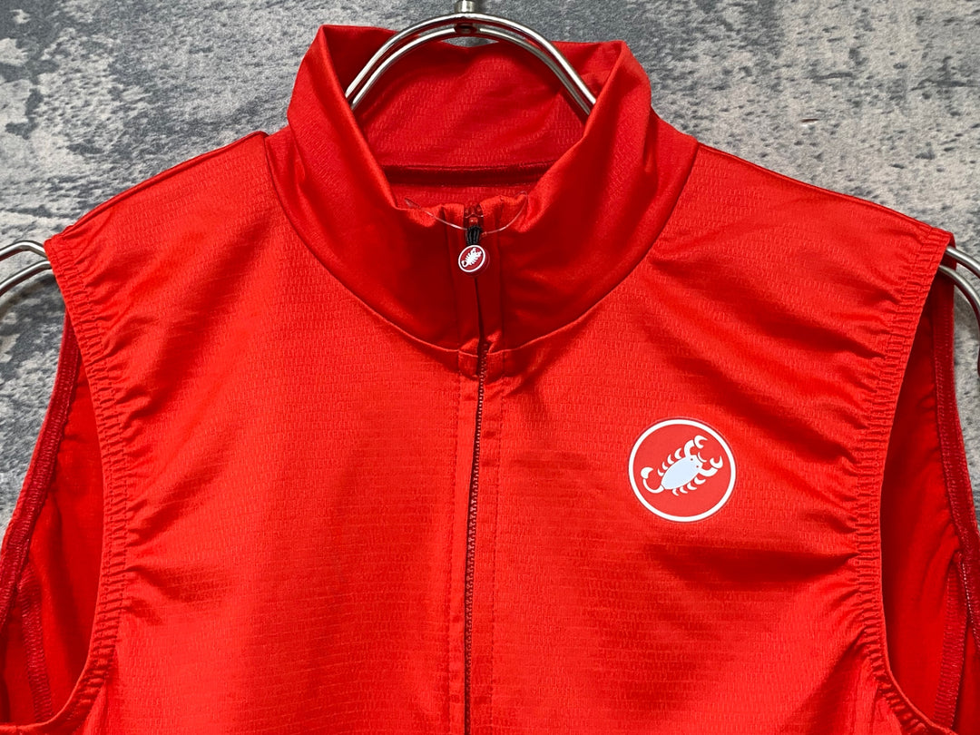 JZ587 カステリ CASTELLI ROSSOCORSA ジレ サイクルベスト 赤 M