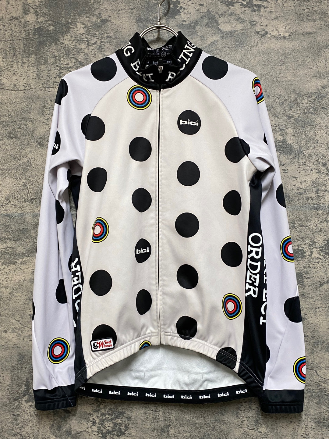 JP126 ビチ bici 長袖 サイクルジャージ 白 黒 M 裏起毛