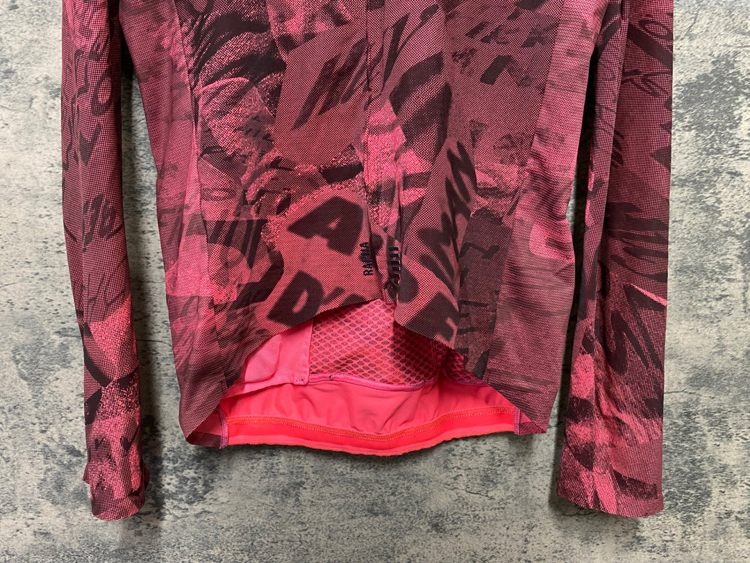 JM645 ラファ Rapha PRO TEAM LONG SLEEVE THERMAL JERSEY ROAD GRAFFITI 長袖 サイクルジャージ ピンク 黒 M