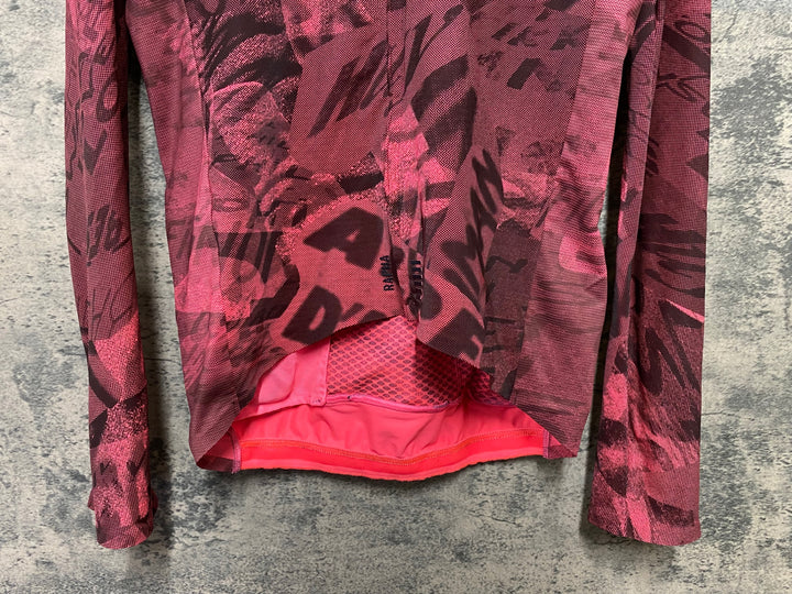 JM645 ラファ Rapha PRO TEAM LONG SLEEVE THERMAL JERSEY ROAD GRAFFITI 長袖 サイクルジャージ ピンク 黒 M