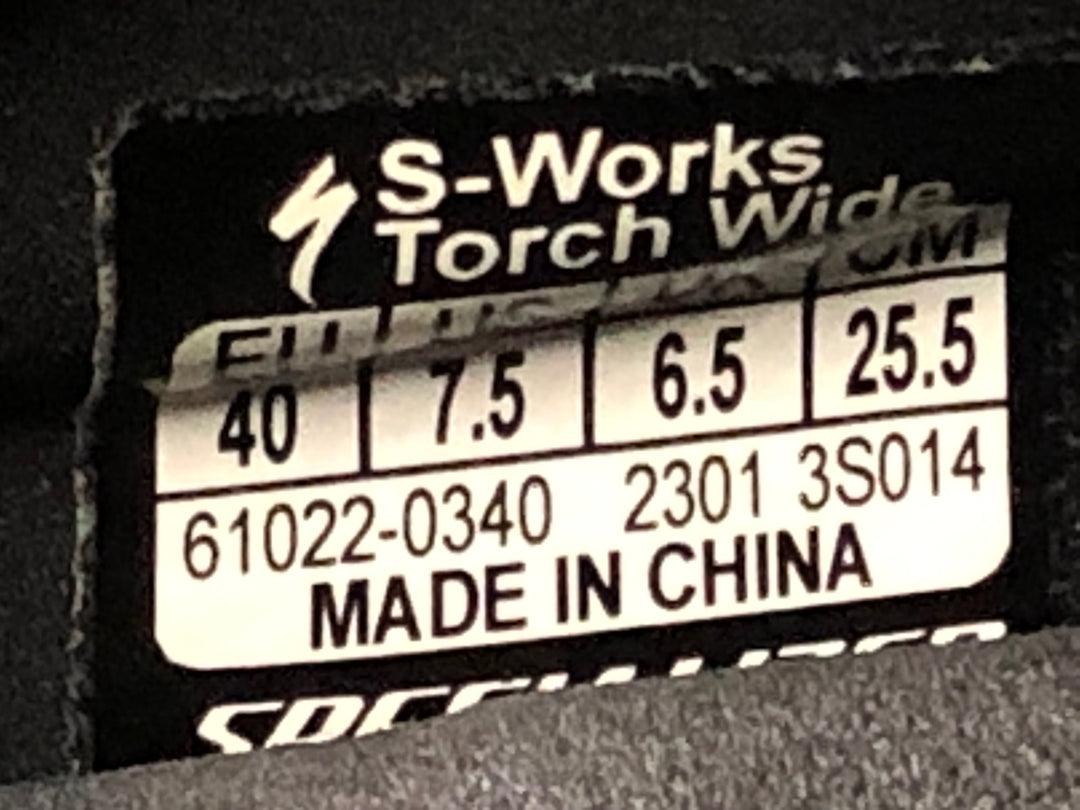 JY349 スペシャライズド SPECIALIZED S-WORKS TORCH WIDE ビンディングシューズ EU40 SPD-SL ブラック