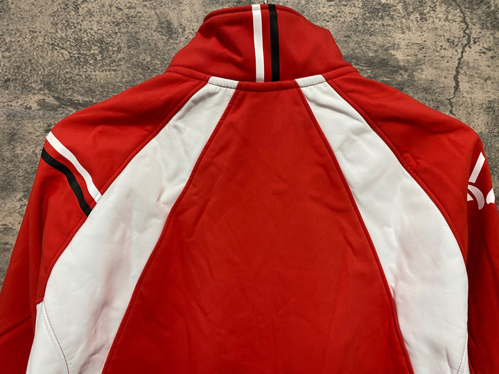 KC998 ルコックスポルティフ le coq sportif 長袖 サイクルジャケット 赤白 L 裏起毛