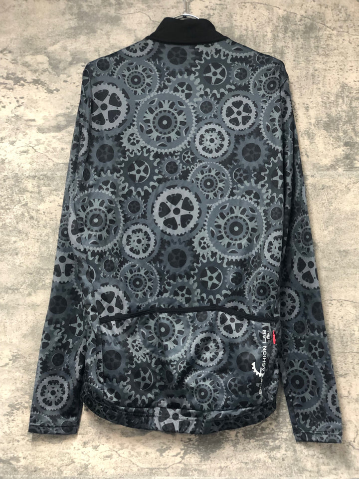JG957 rh+ 長袖サイクルジャージ グレー XL 裏起毛