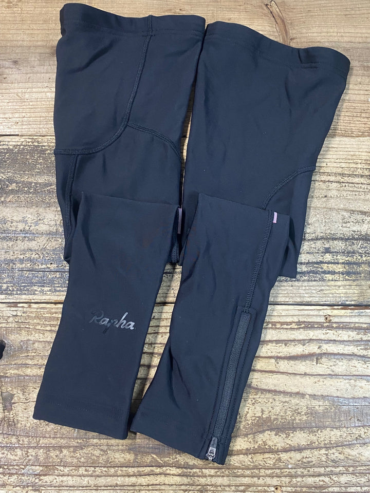 JS849 ラファ Rapha レッグウォーマー 黒 L 裏起毛