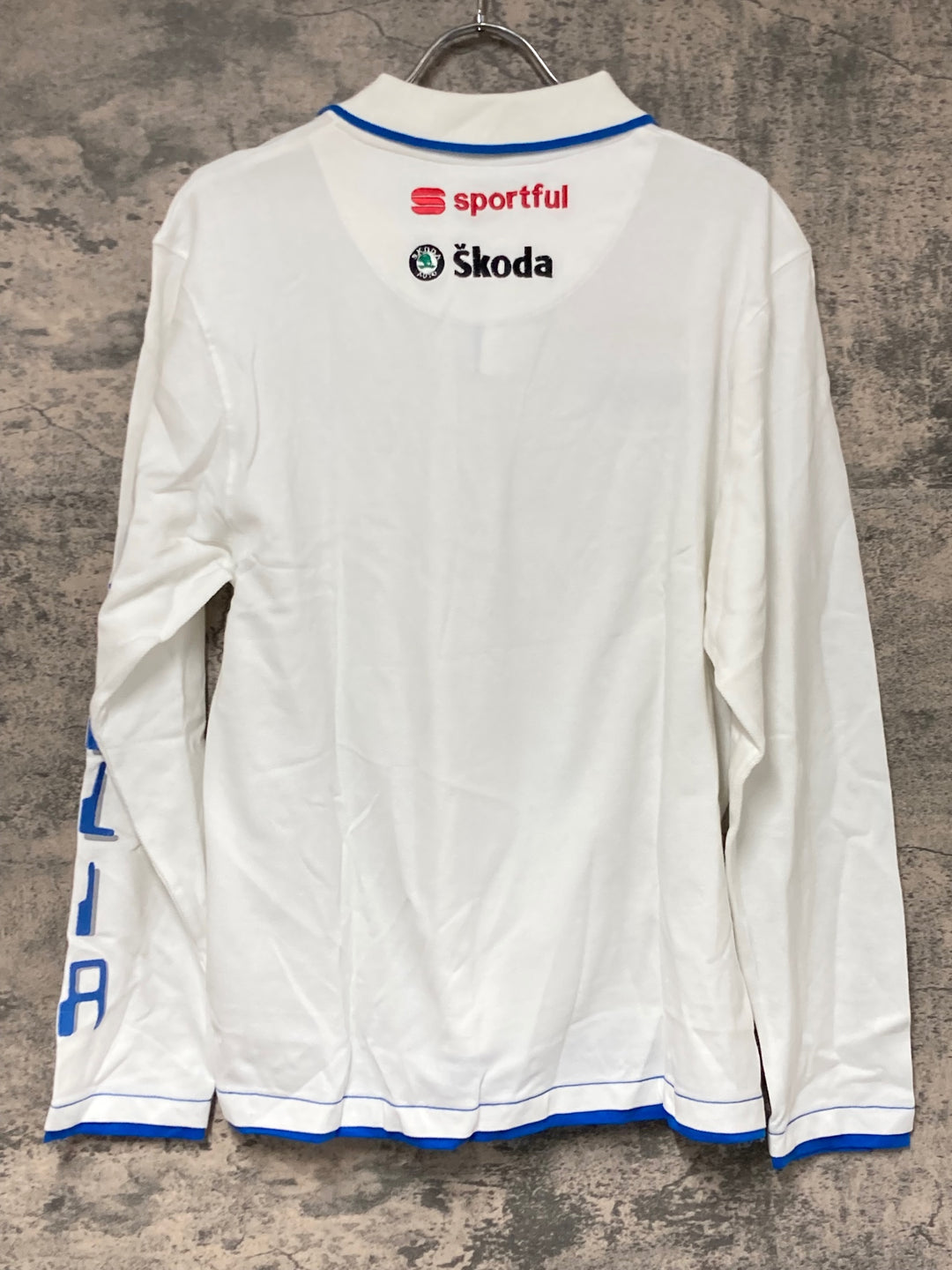 JV536 スポーツフル sportful 長袖 ポロシャツ 白 ITALIA Skoda