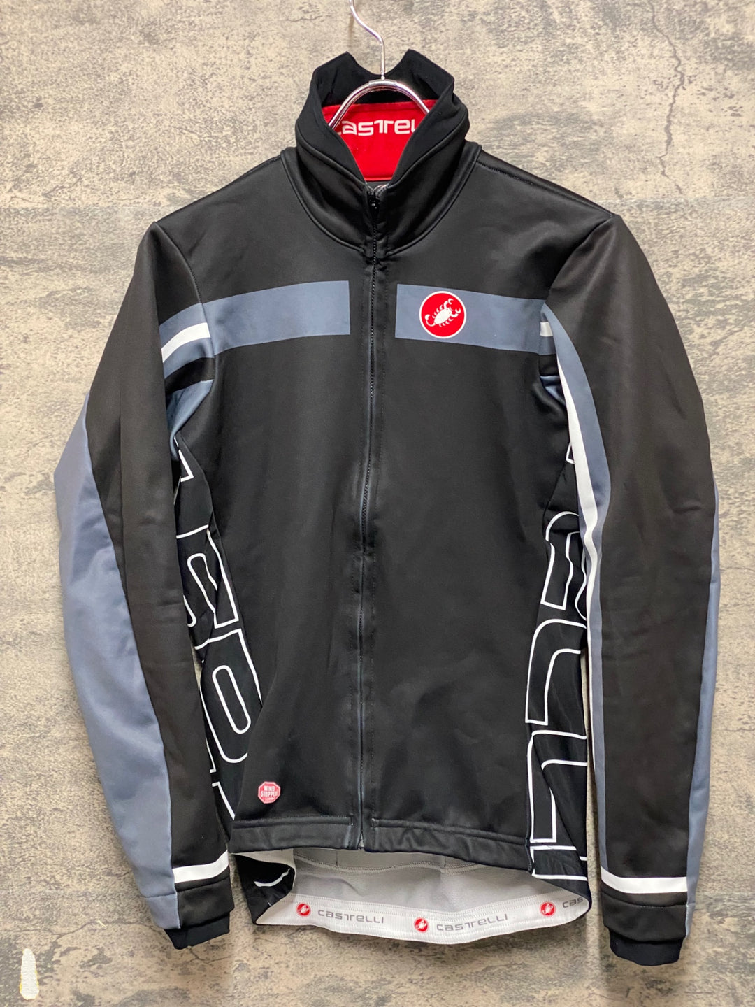 KP754 カステリ CASTELLI 長袖 サイクルジャケット 黒 S 裏起毛 WINDSTOPPER