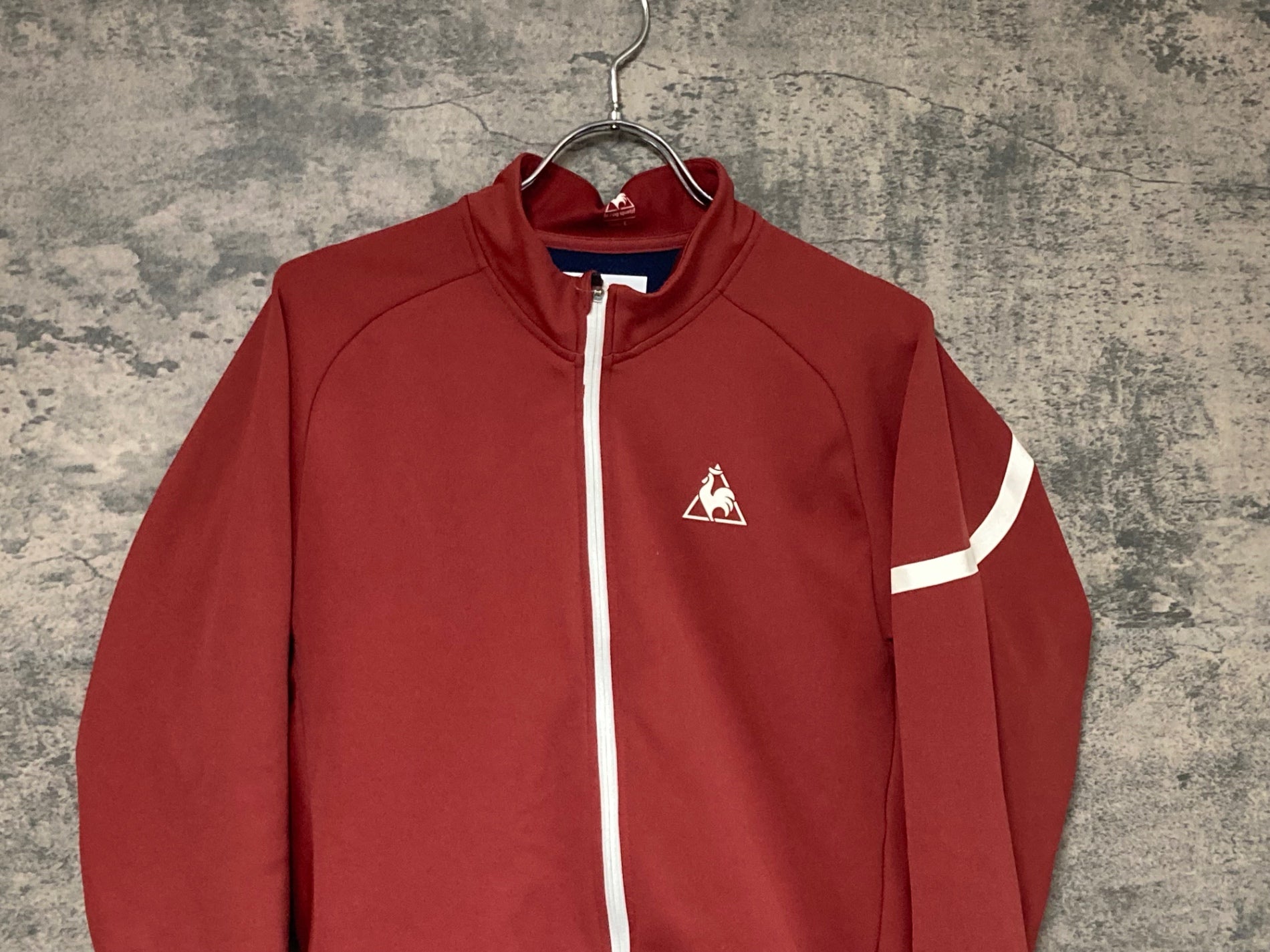 JW077 ルコックスポルティフ le coq sportif 長袖 サイクルジャージ 赤