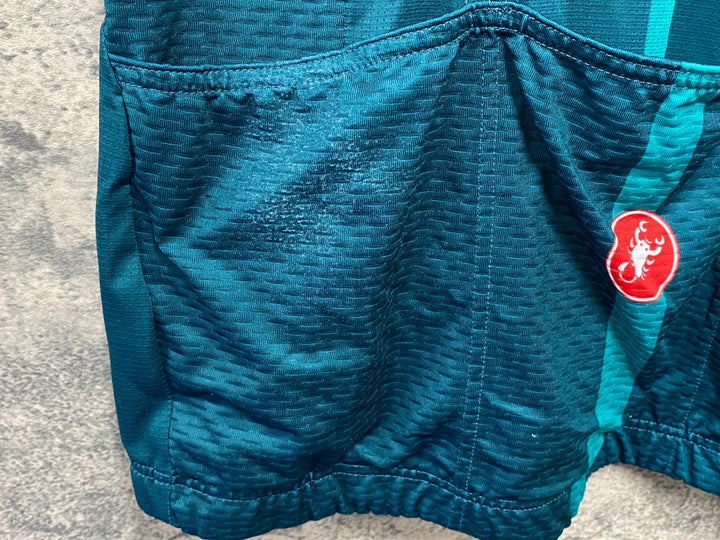 JT817 カステリ CASTELLI 半袖 サイクルジャージ 白 青 緑 L