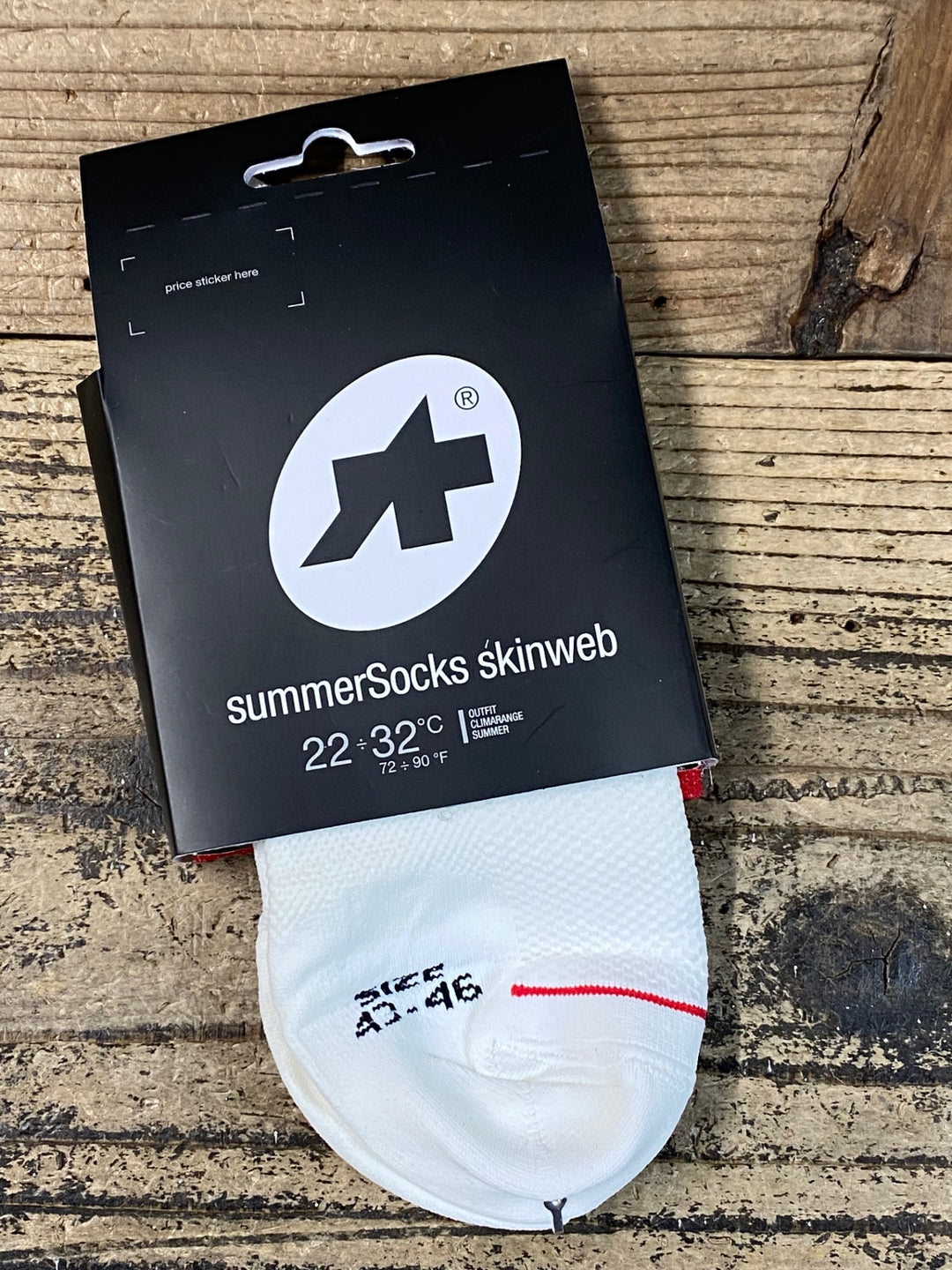 JQ204 アソス assos summerSocks skinweb サイクルソックス 白 2