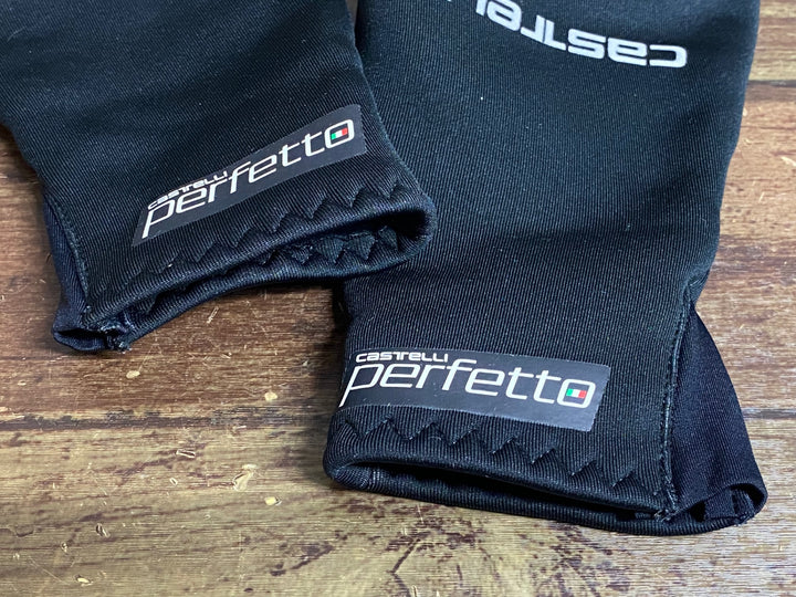 JK209 カステリ CASTELLI ROSSOCORSA perfetto 長指 グローブ 黒 XS 裏起毛 WINDSTOPPER ※タグカット