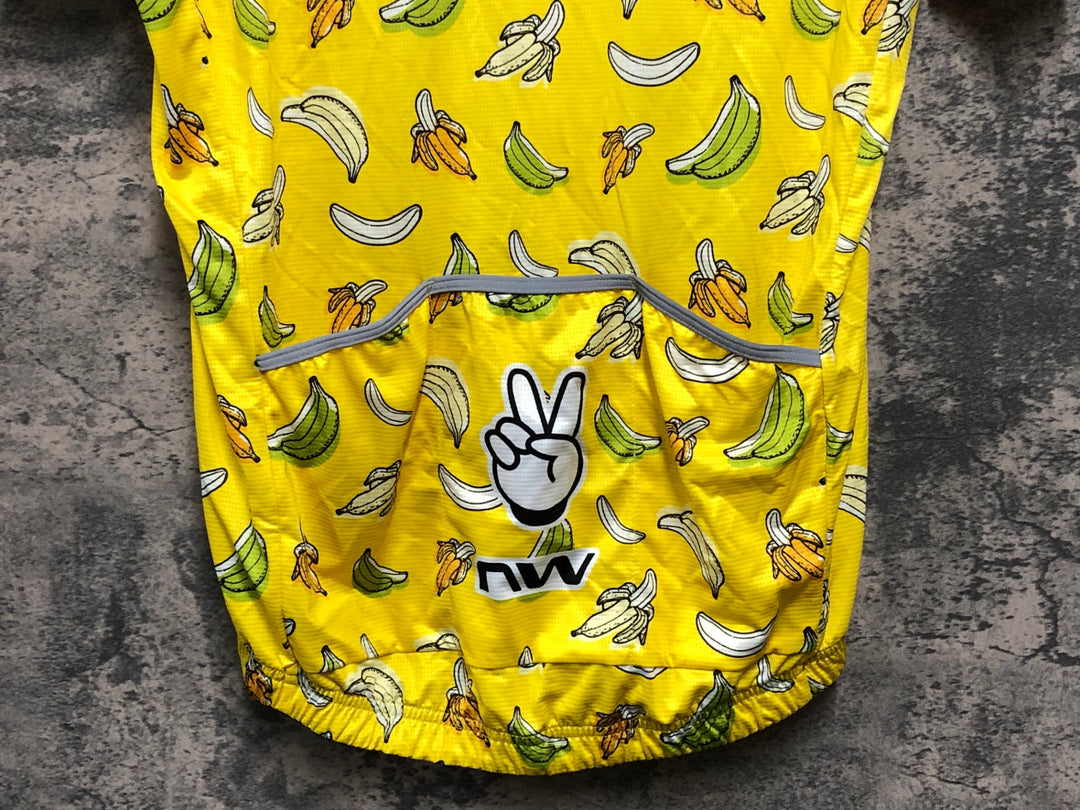 KD826 ノースウェーブ NORTHWAVE PEACE BANANA JERSEY 半袖 サイクルジャージ 黄 L