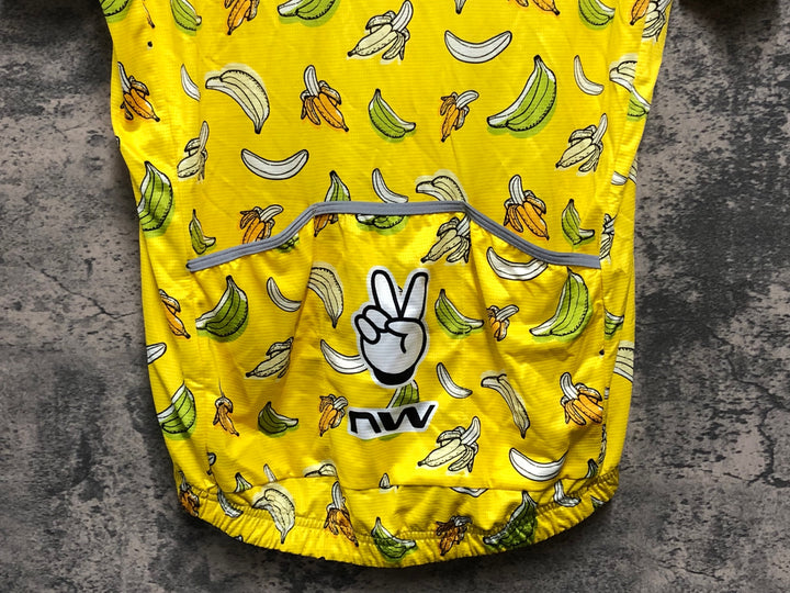 KD826 ノースウェーブ NORTHWAVE PEACE BANANA JERSEY 半袖 サイクルジャージ 黄 L