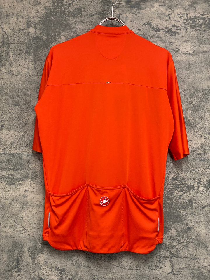 KG573 カステリ CASTELLI 半袖 サイクルジャージ オレンジ XL ※ほつれあり