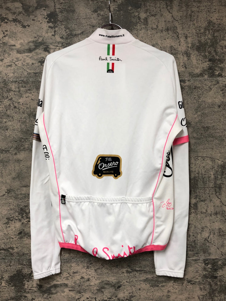 JR085 サンティーニ Santini 長袖サイクルジャージ 白 XL 裏起毛 Paul Smith